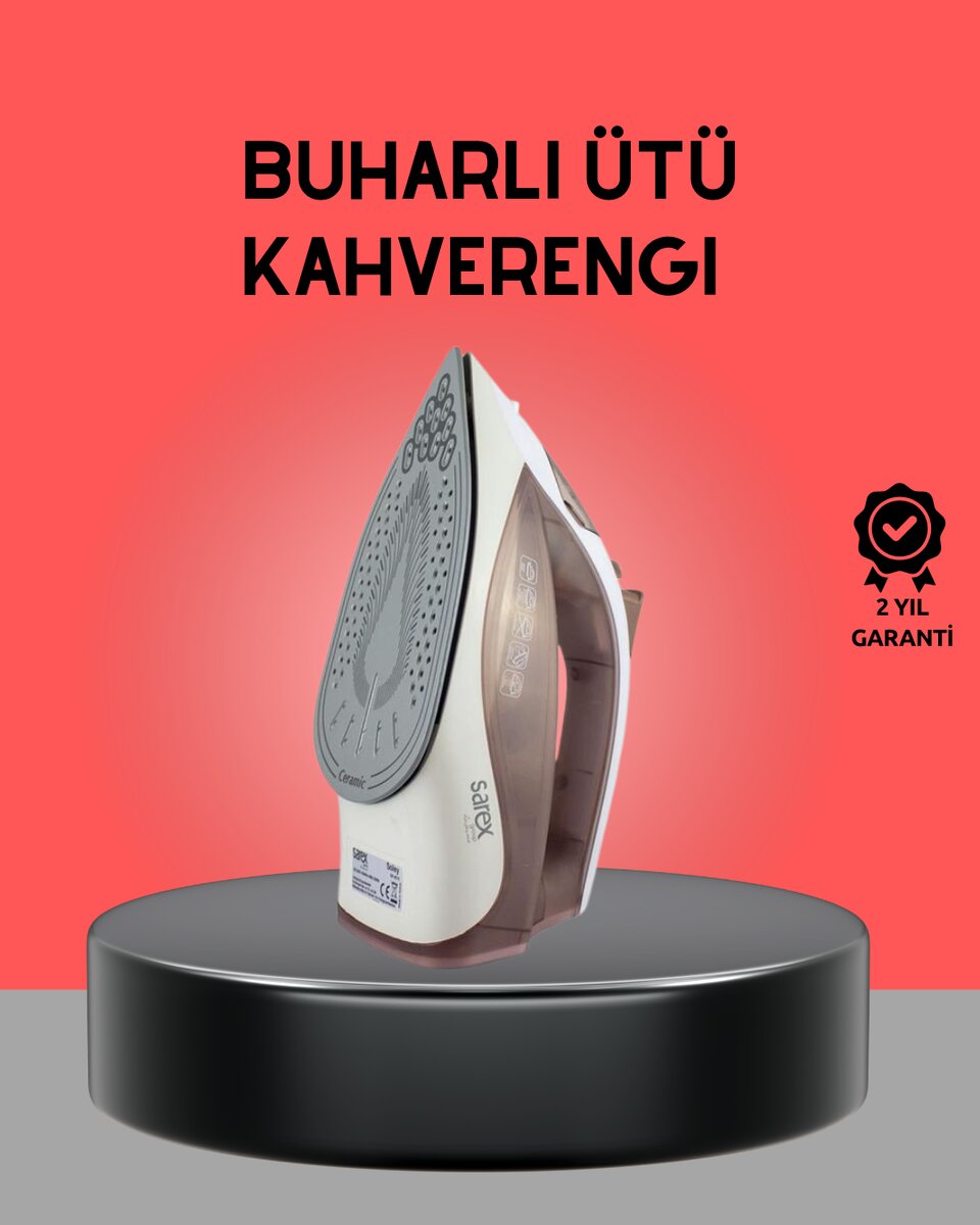 Kahverengi Buharlı Ütü 2200W Sürekli Buhar 120 g Şok Buhar Kahverengi Buharlı Ütü 2200W Sürekli Buhar 120 g Şok Buhar