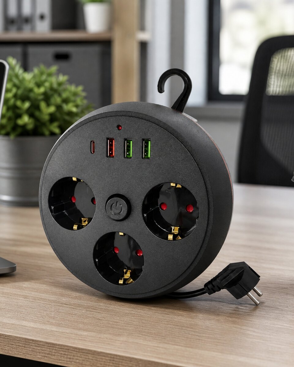 Akım Korumalı Çoklu Priz 3 Priz 3 USB 1 Type C 2 Metre Kablo Güvenli Şarj Akım Korumalı Çoklu Priz 3 Priz 3 USB 1 Type C 2 Metre Kablo Güvenli Şarj