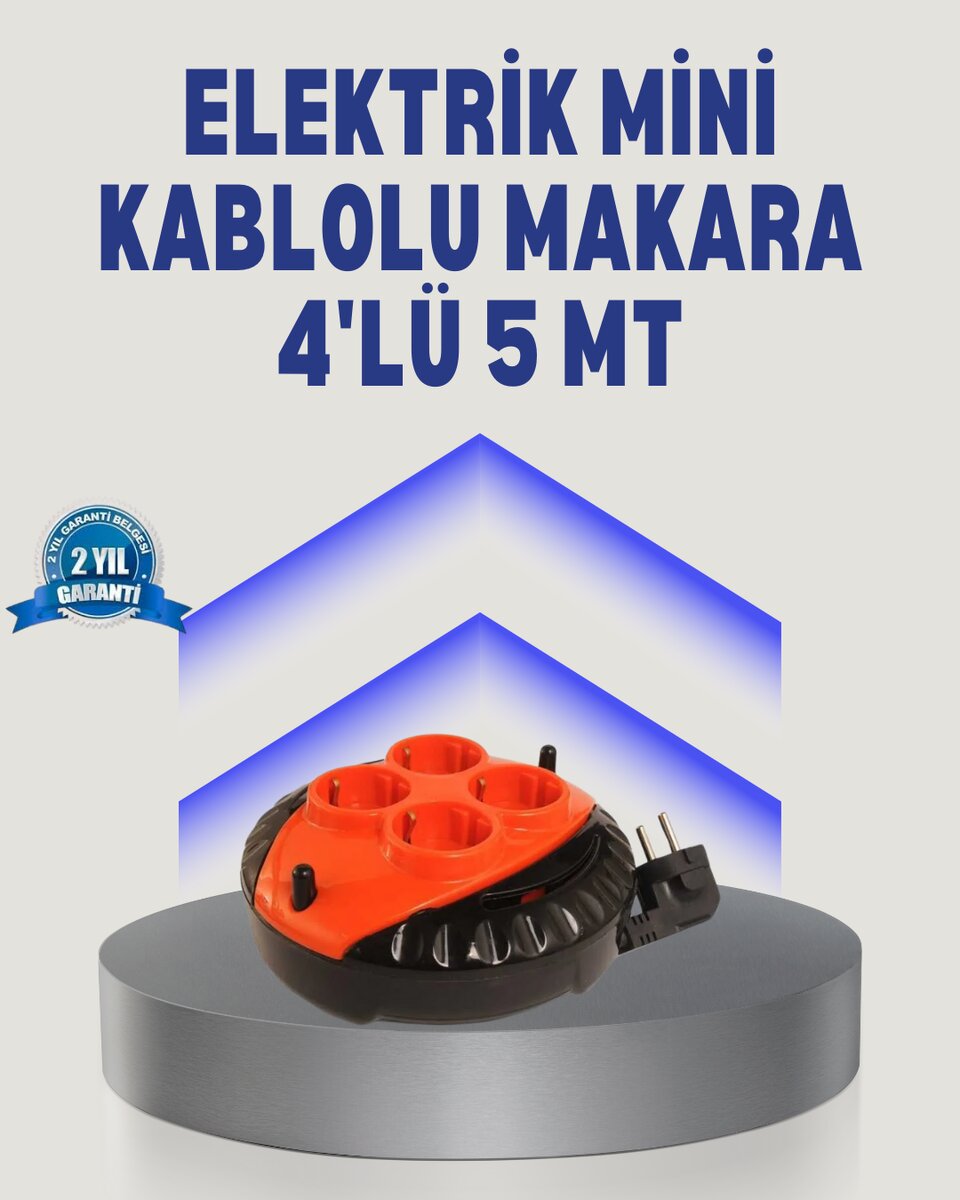 5 Metre Uzatma Kablolu 4 Prizli Makara Kırmızı 5 Metre Uzatma Kablolu 4 Prizli Makara Kırmızı