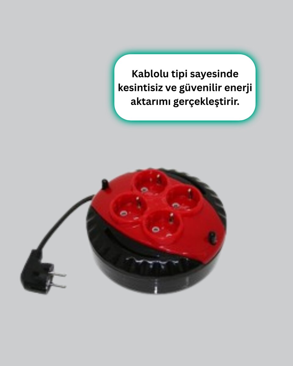 Ev ve Ofis İçin 5 Metre Kablolu 4 Priz Makarası Ev ve Ofis İçin 5 Metre Kablolu 4 Priz Makarası