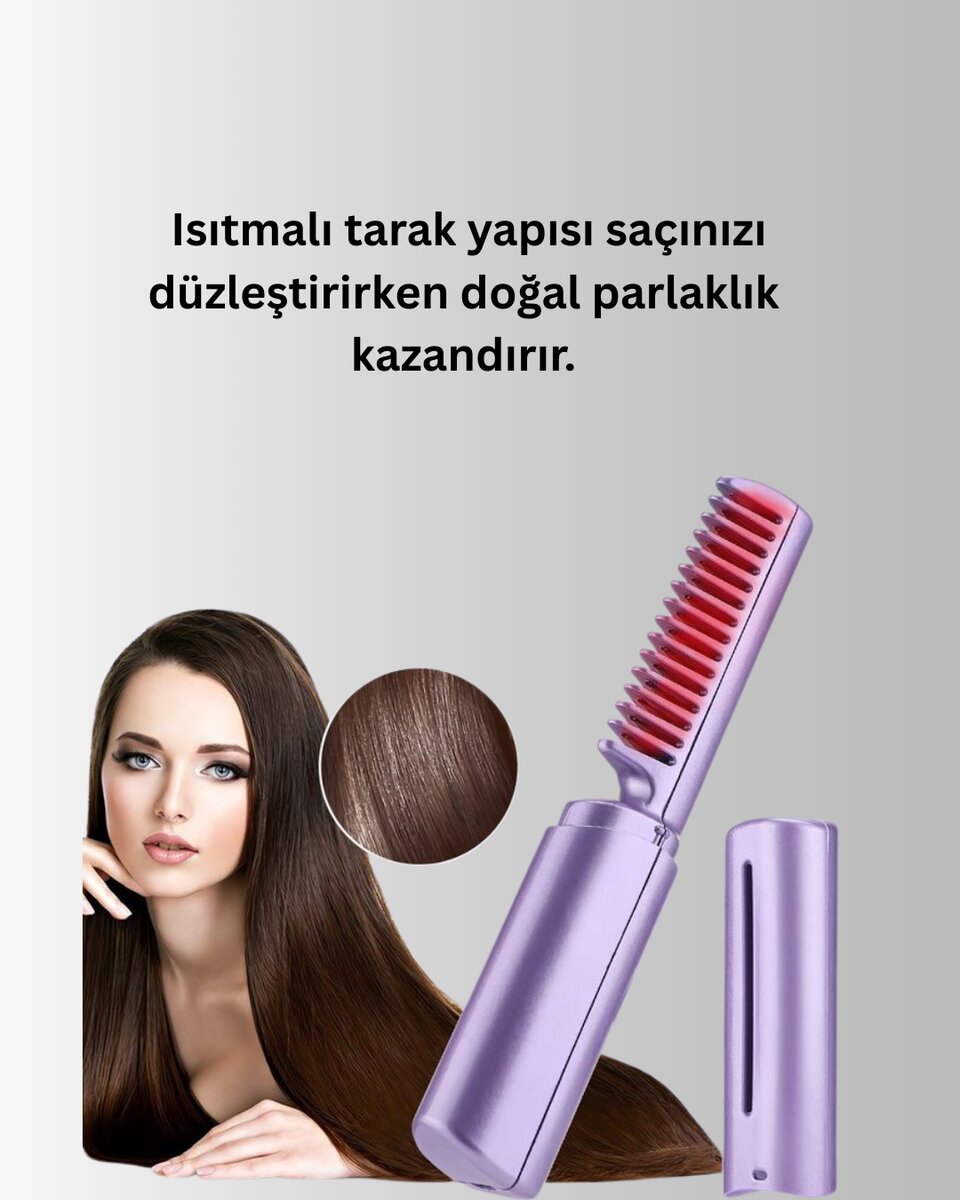 Taşınabilir Saç Düzleştirici Tarak – Ayarlanabilir Isı Kontrollü Taşınabilir Saç Düzleştirici Tarak – Ayarlanabilir Isı Kontrollü