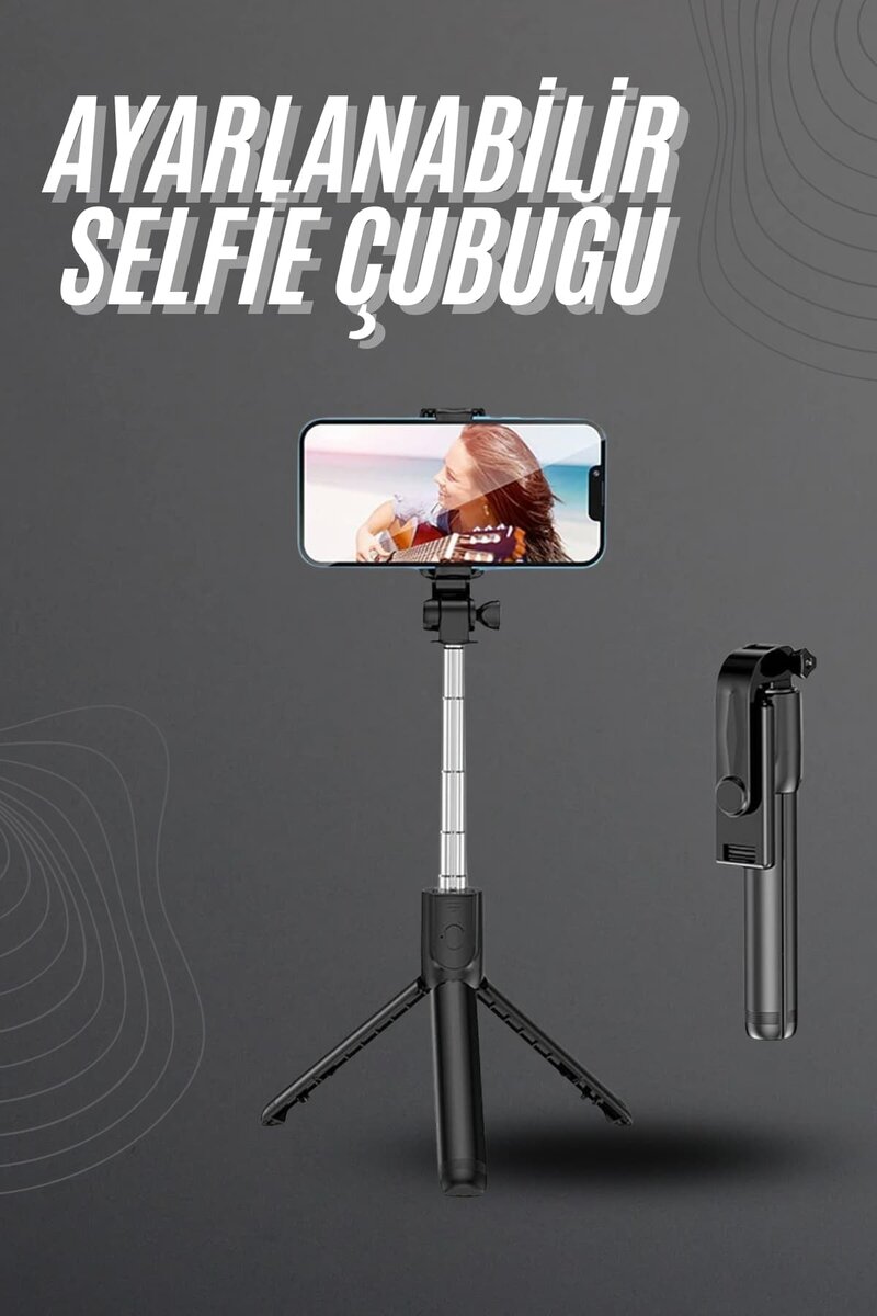 Selfie Çubuğu Tripod Bluetooth Kumandalı Selfie Çubuğu Telefon Tutucu Selfie Çubuğu Tripod Bluetooth Kumandalı Selfie Çubuğu Telefon Tutucu