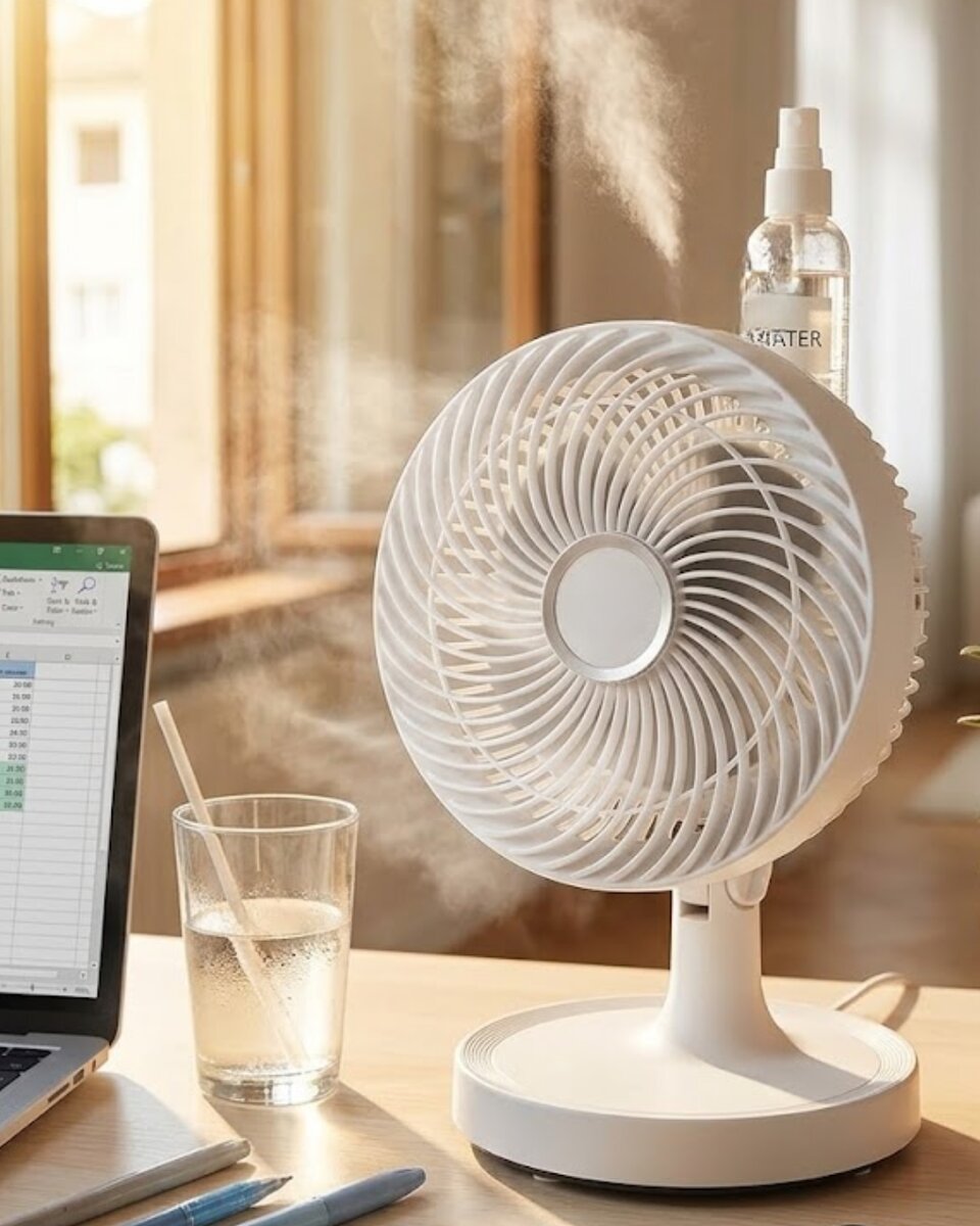 Mini Masaüstü Vantilatör Sessiz Çalışan 2 Kademeli Fan Otomatik Salınımlı Mini Masaüstü Vantilatör Sessiz Çalışan 2 Kademeli Fan Otomatik Salınımlı