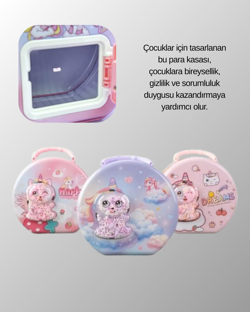 Mini Çocuk Para Kasası Güvenli Kilitli Birikim Kutusu Mini Çocuk Para Kasası Güvenli Kilitli Birikim Kutusu