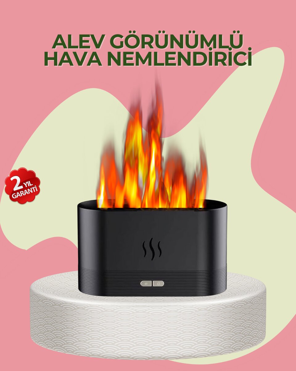 Kumandalı Alev Görünümlü LED Hava Nemlendirici Buhar Makinesi Kumandalı Alev Görünümlü LED Hava Nemlendirici Buhar Makinesi