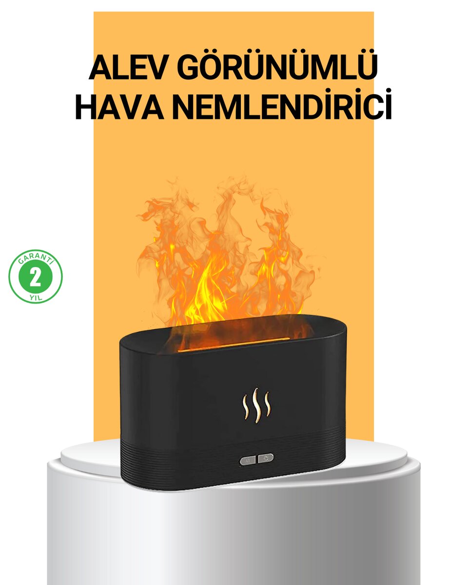 Modern Tasarımlı Alev Efektli LED Aromaterapi Hava Nemlendirici Modern Tasarımlı Alev Efektli LED Aromaterapi Hava Nemlendirici