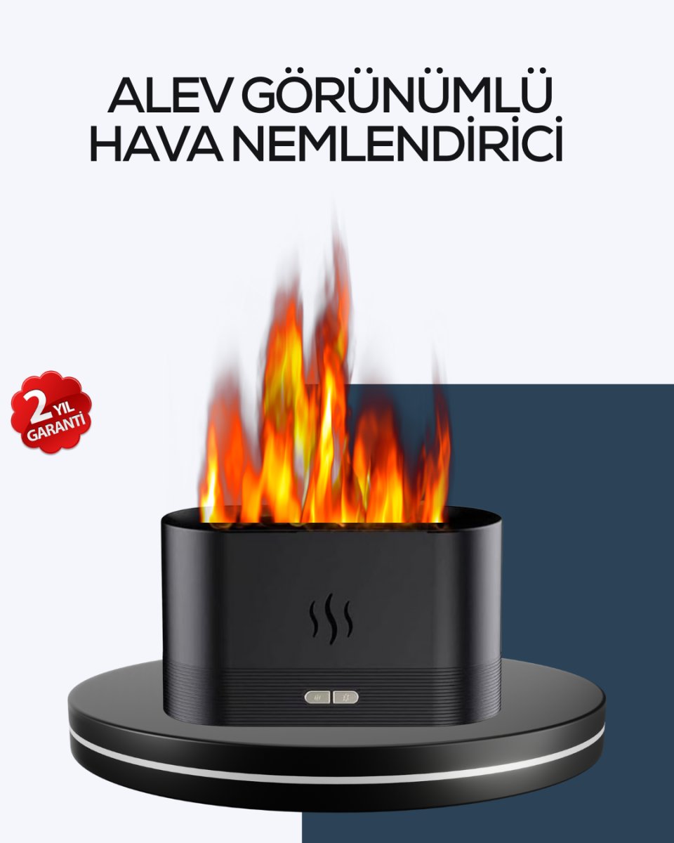 Aromatik Oda Kokusu Difüzörü Alev Tasarımlı LED Işıklı Nemlendirici Aromatik Oda Kokusu Difüzörü Alev Tasarımlı LED Işıklı Nemlendirici