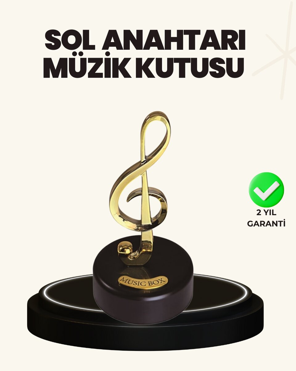 Dönen Sol Anahtarı Figürlü Müzik Kutusu Şık Hediyelik Dekor Dönen Sol Anahtarı Figürlü Müzik Kutusu Şık Hediyelik Dekor