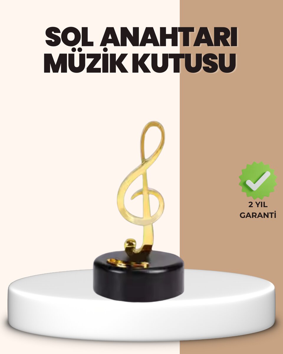 Sol Anahtarı Temalı Döner Müzik Kutusu Melodili Dekoratif Ürün Sol Anahtarı Temalı Döner Müzik Kutusu Melodili Dekoratif Ürün