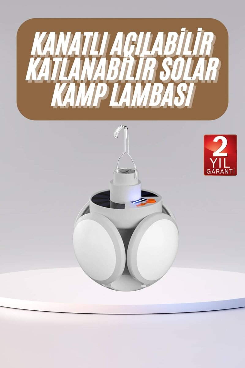Katlanabilir Askılı Kamp Lambası 5 Kanatlı Pratik Güneş Enerjili Katlanabilir Askılı Kamp Lambası 5 Kanatlı Pratik Güneş Enerjili