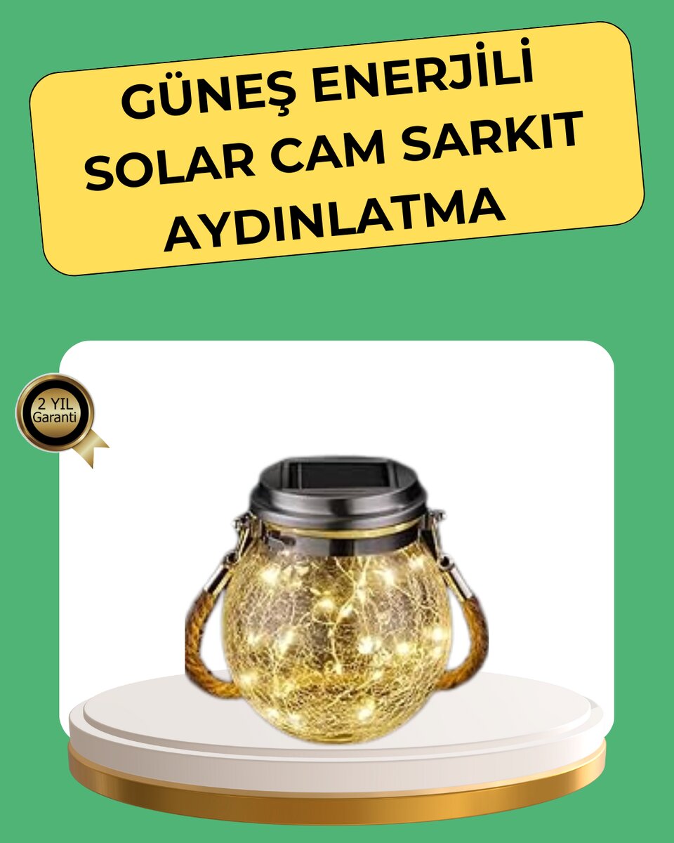 Solar Güneş Enerjili Dekoratif Cam Lamba Solar Güneş Enerjili Dekoratif Cam Lamba