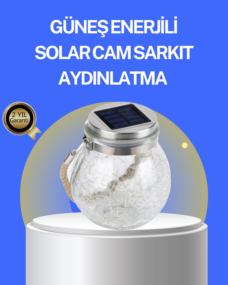 Bahçe ve Teras İçin Solar Cam Sarkıt LED Aydınlatma Bahçe ve Teras İçin Solar Cam Sarkıt LED Aydınlatma