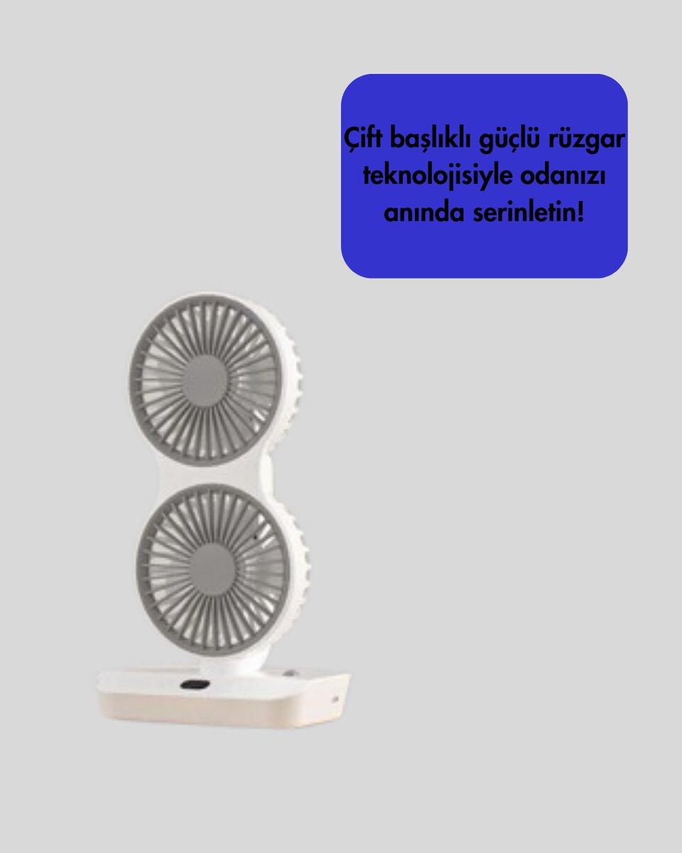 720° Döner Çift Taraflı Masaüstü Vantilatör – USB Şarjlı Sessiz Fan 720° Döner Çift Taraflı Masaüstü Vantilatör – USB Şarjlı Sessiz Fan