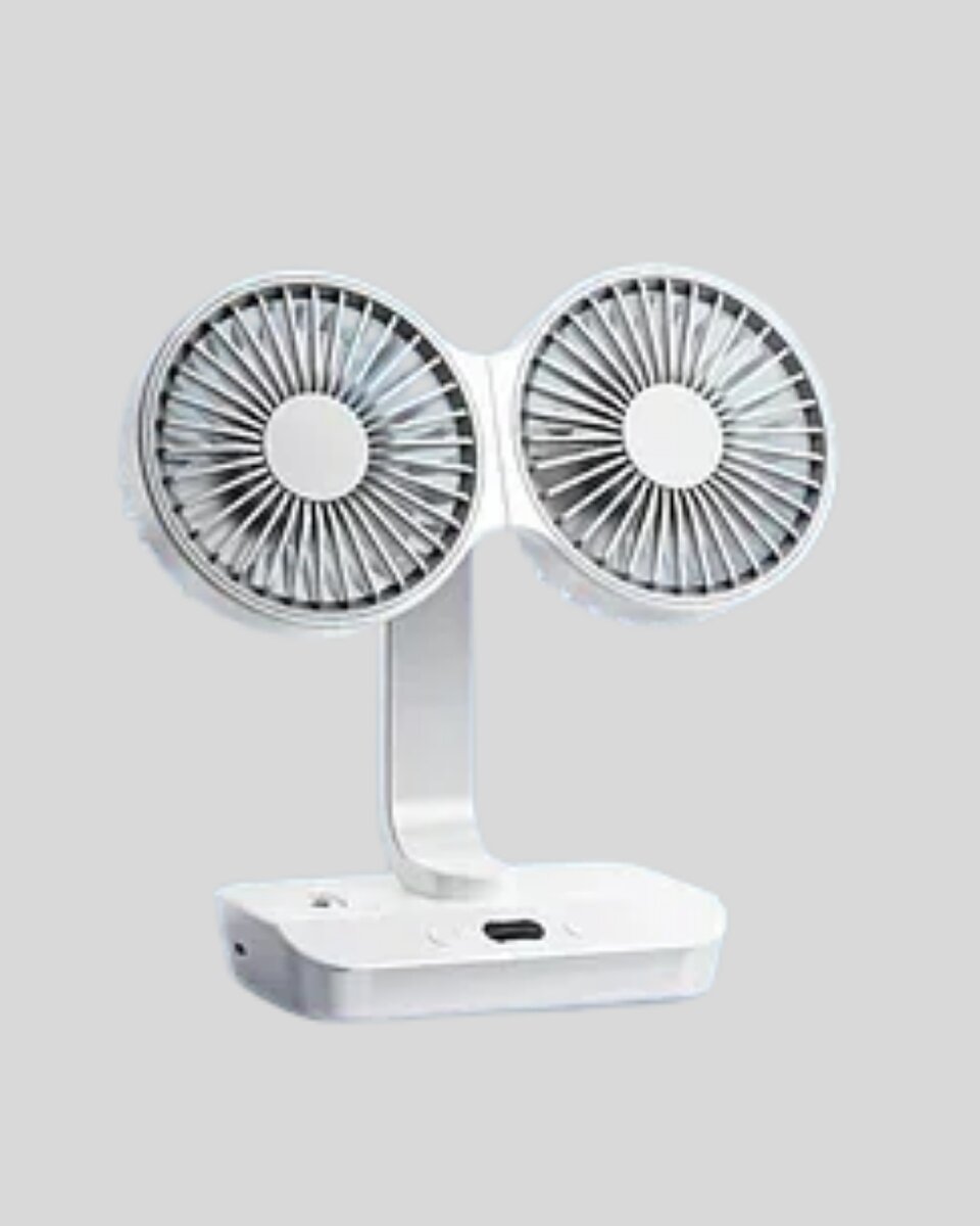 Çift Kafalı Masaüstü ve Duvar Tipi Sessiz USB Şarjlı Fan