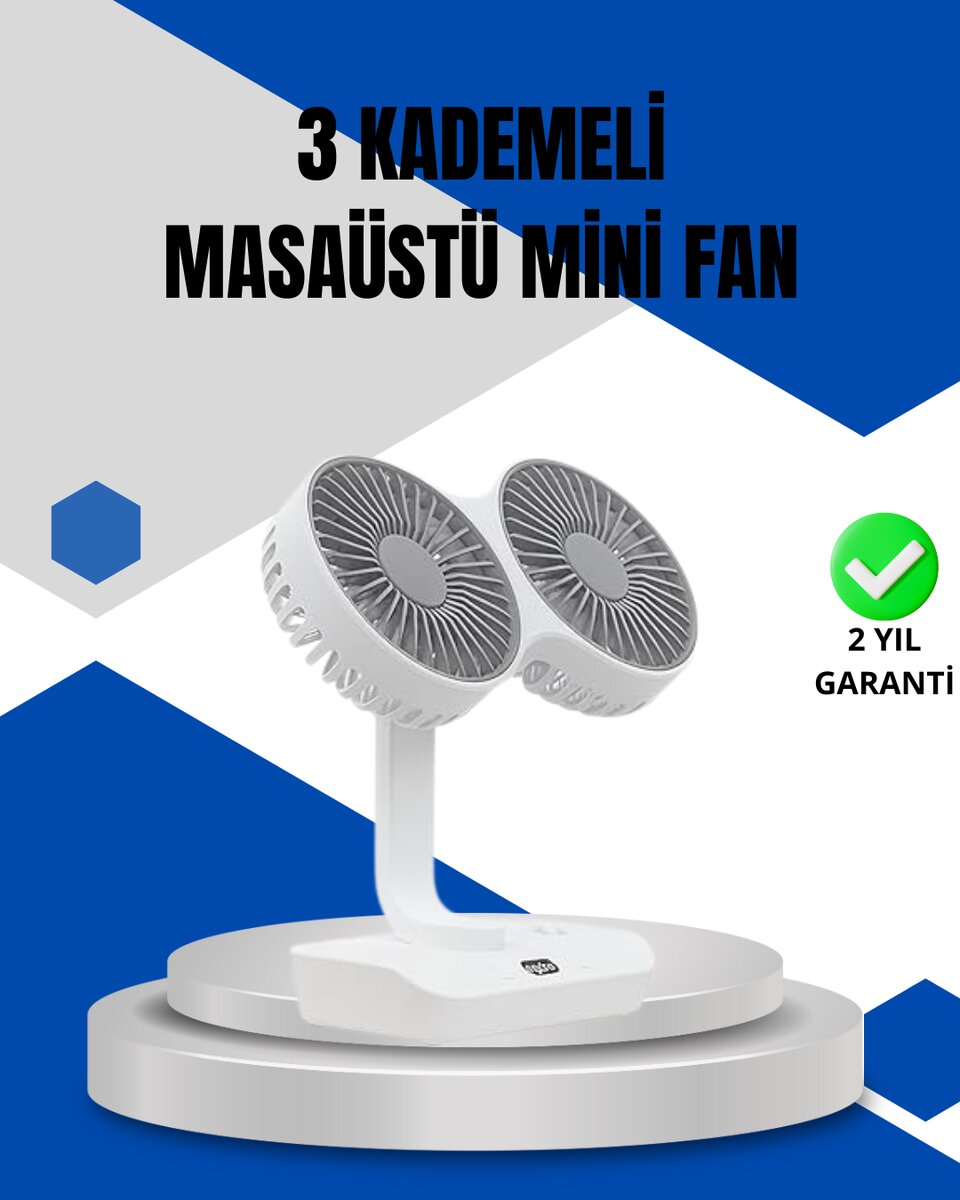 Ayarlanabilir Hızlı Çift Başlıklı Masaüstü Fan – Gece Lambalı Serinletici Ayarlanabilir Hızlı Çift Başlıklı Masaüstü Fan – Gece Lambalı Serinletici