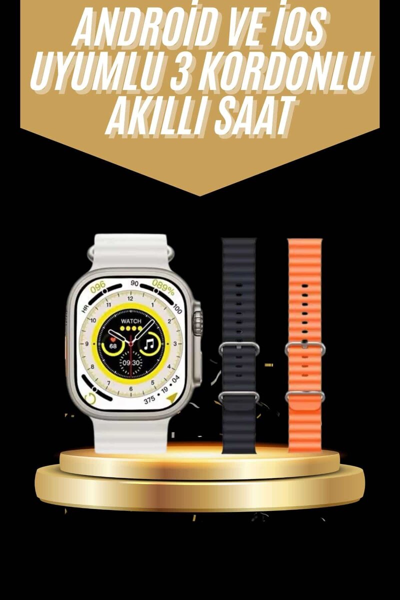 Yeni Nesil 3 Kordonlu Kol Saati 49 MM Amoled Ekran Akıllı Saat Yeni Nesil 3 Kordonlu Kol Saati 49 MM Amoled Ekran Akıllı Saat