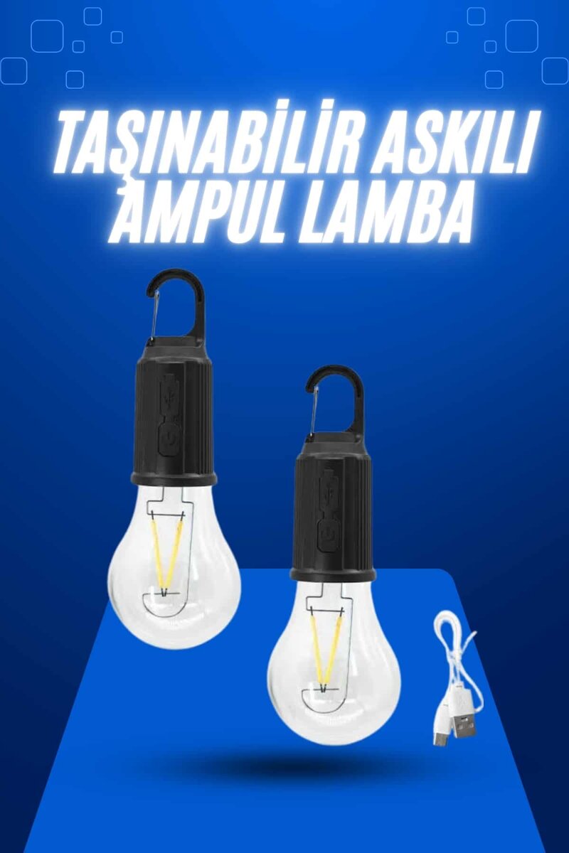 Askılı Kırılmaz Led Işık Kamp Bahçe Lambası Taşınabilir Led Ampul Şarjlı Askılı Kırılmaz Led Işık Kamp Bahçe Lambası Taşınabilir Led Ampul Şarjlı