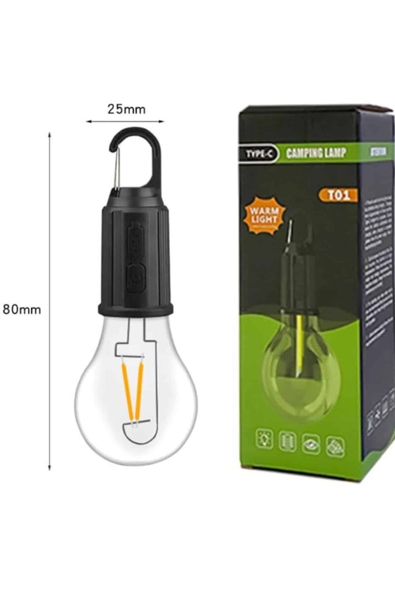 3 Farklı Mod LED'li Şarjlı Asma Kancalı Kamp Lambası Taşınabilir Ampul 3 Farklı Mod LED'li Şarjlı Asma Kancalı Kamp Lambası Taşınabilir Ampul