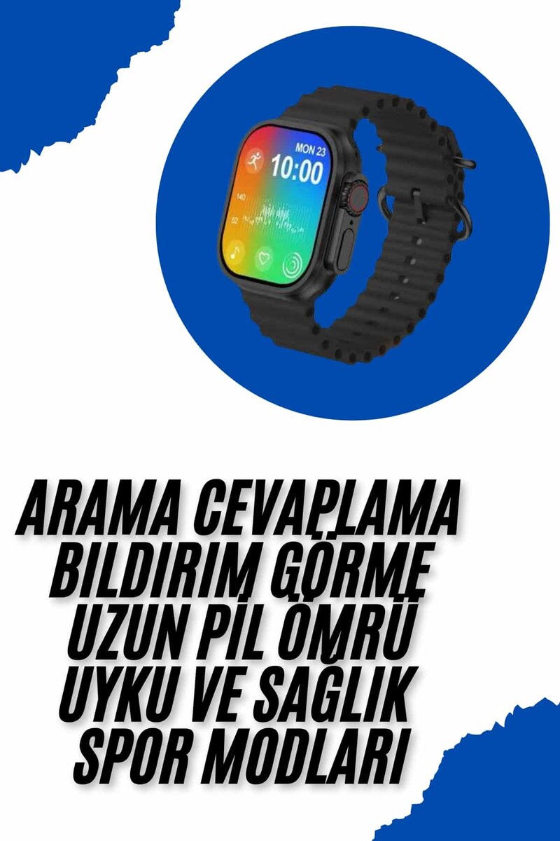 Akıllı Saat Sağlık Takibi Kalp Atışı Adımsayar Ultra Yeni Nesil nefes Egzersizi Akıllı Saat Sağlık Takibi Kalp Atışı Adımsayar Ultra Yeni Nesil nefes Egzersizi