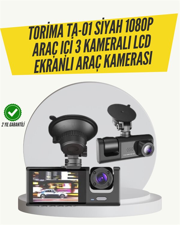 TA-01 3 Kameralı 1080P Araç Kamerası Siyah TA-01 3 Kameralı 1080P Araç Kamerası Siyah