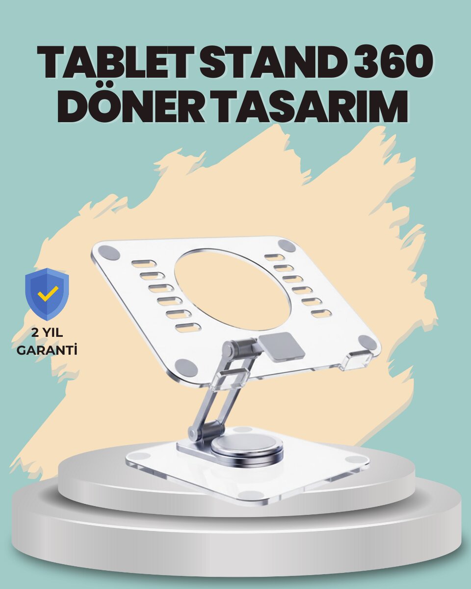 Çift Eksenli Ayarlanabilir Tablet Destek Standı Çift Eksenli Ayarlanabilir Tablet Destek Standı