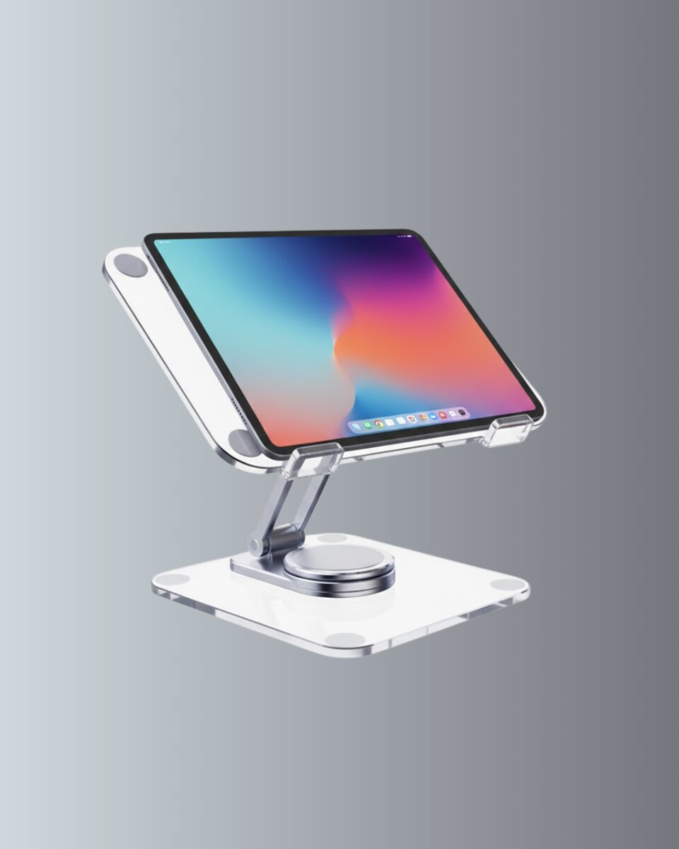 Çift Eksenli Ayarlanabilir Tablet Destek Standı Çift Eksenli Ayarlanabilir Tablet Destek Standı