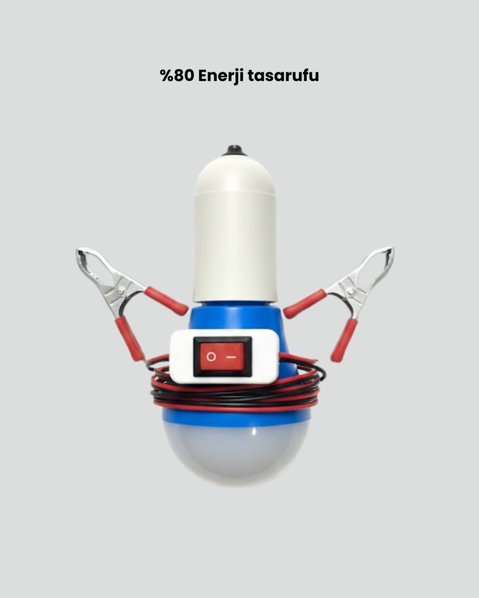 12V LED Ampul Anahtarlı Kablolu Pratik Aydınlatma 12V LED Ampul Anahtarlı Kablolu Pratik Aydınlatma