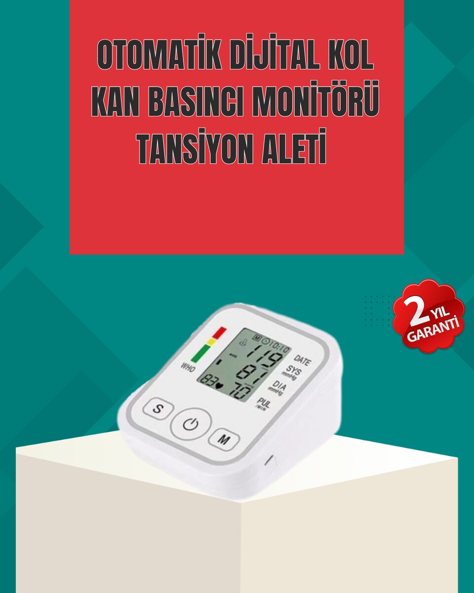 Kol Tipi LCD Ekranlı Elektronik Tansiyon Monitörü Kol Tipi LCD Ekranlı Elektronik Tansiyon Monitörü
