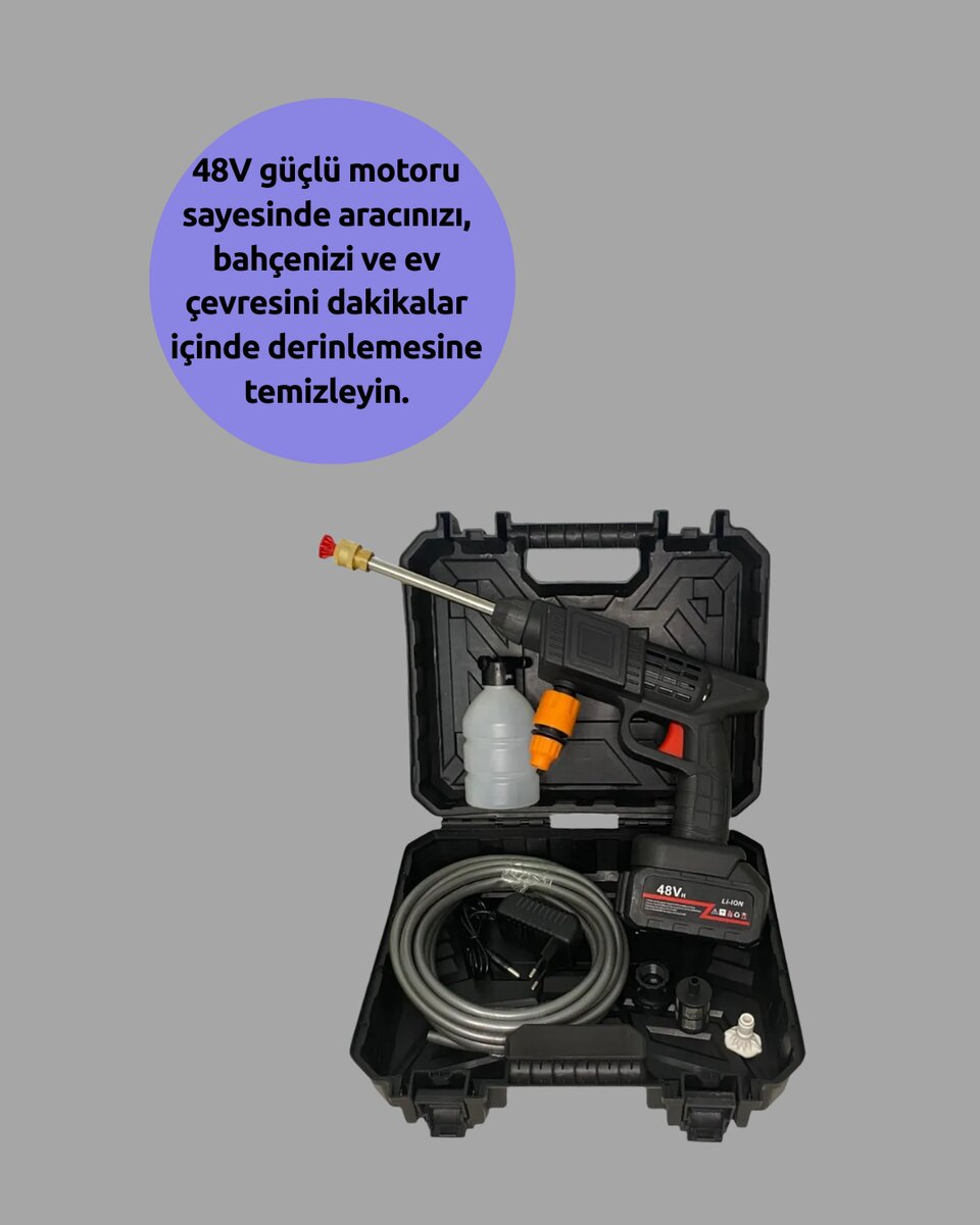 Akülü Basınçlı Yıkama Tabancası 450PSI Su Püskürtme Makinesi Akülü Basınçlı Yıkama Tabancası 450PSI Su Püskürtme Makinesi
