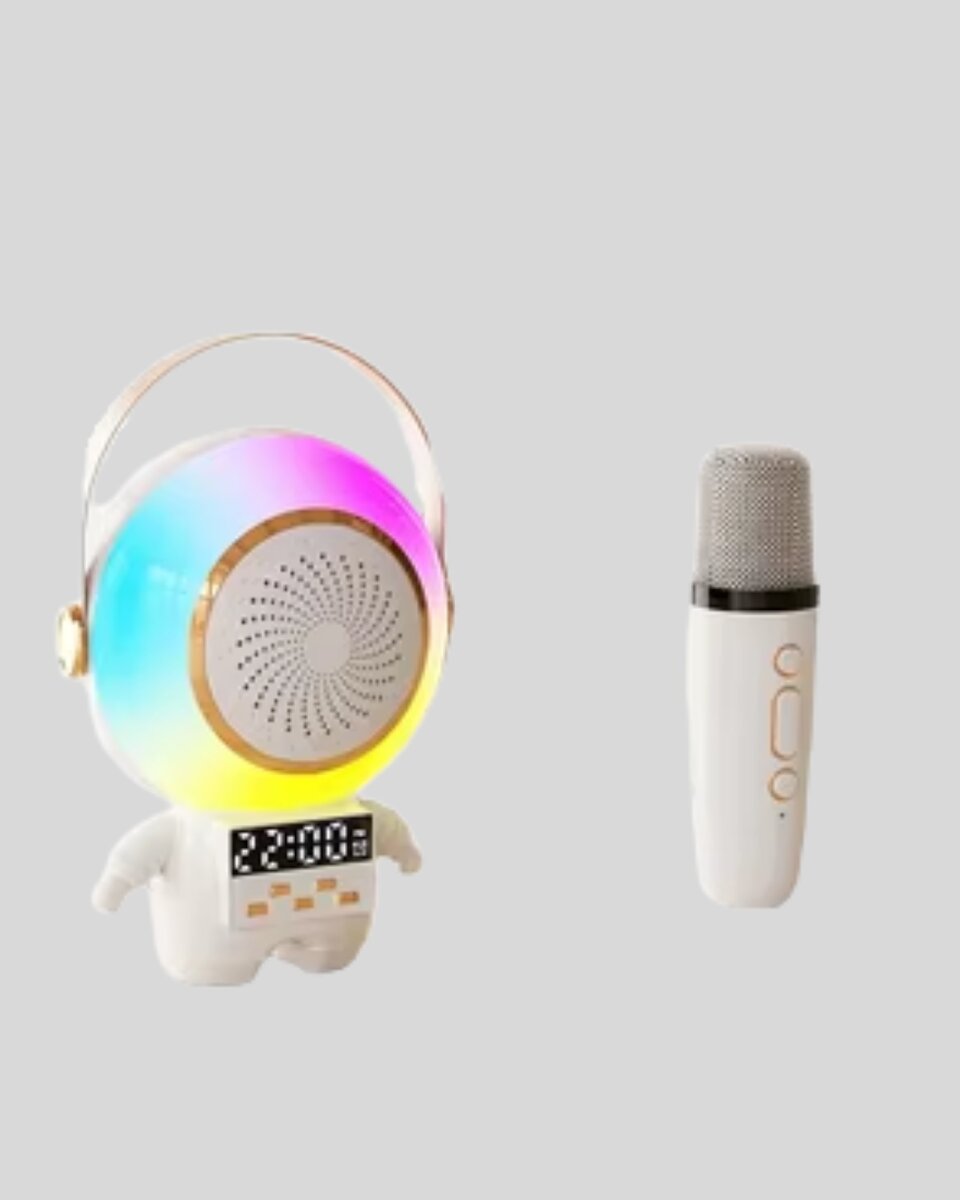 Astronot Tasarımlı Bluetooth Speaker ve Kablosuz Mikrofon Karaoke Seti Astronot Tasarımlı Bluetooth Speaker ve Kablosuz Mikrofon Karaoke Seti