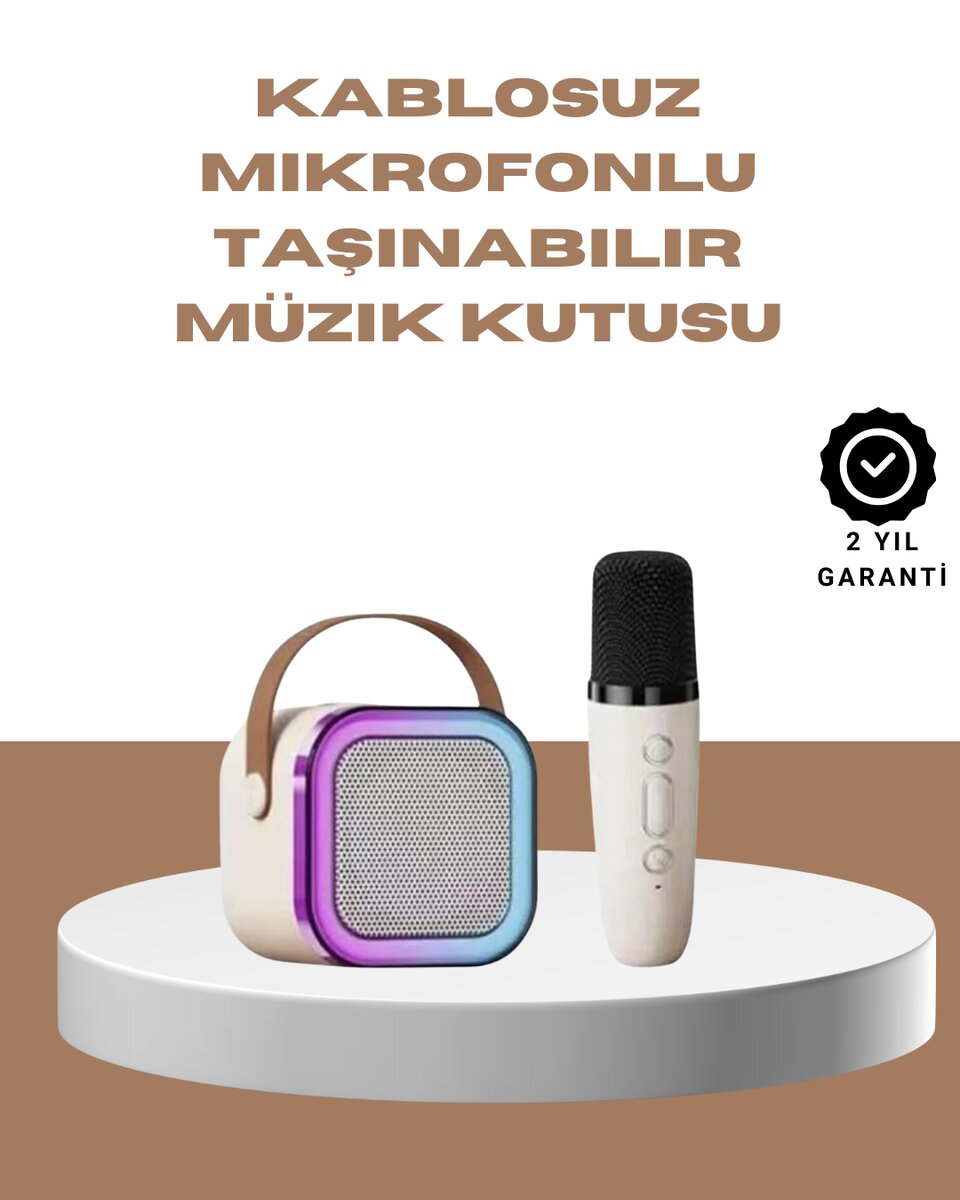 Bluetooth Karaoke Mikrofon ve Hoparlör Seti Taşınabilir Bluetooth Karaoke Mikrofon ve Hoparlör Seti Taşınabilir