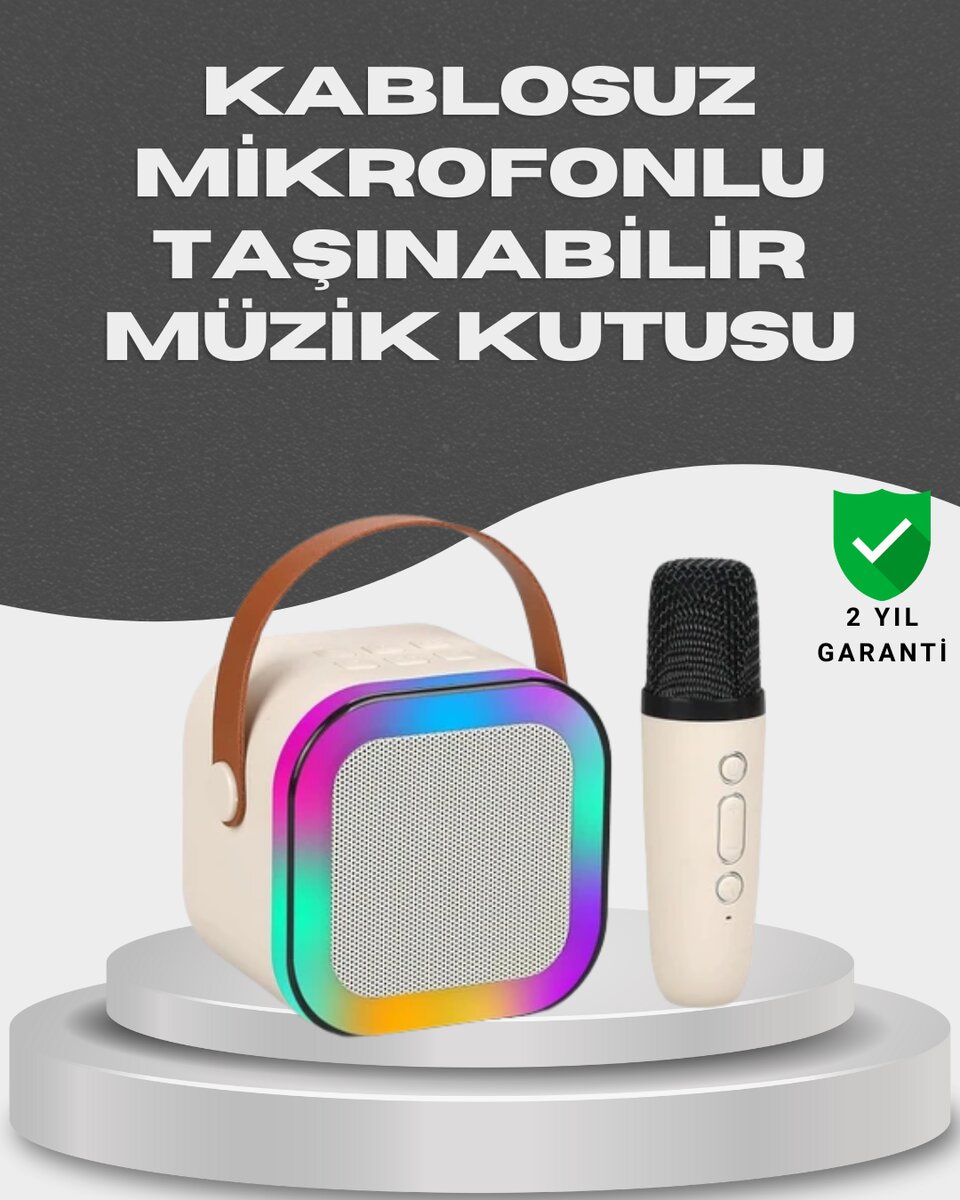 Kablosuz Karaoke Mikrofon Hoparlör Seti Güçlü Ses Çıkışı Kablosuz Karaoke Mikrofon Hoparlör Seti Güçlü Ses Çıkışı