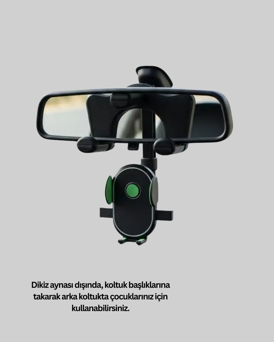 Dikiz Aynasına ve Koltuk Başlığına Uyumlu Telefon Tutucu Dikiz Aynasına ve Koltuk Başlığına Uyumlu Telefon Tutucu
