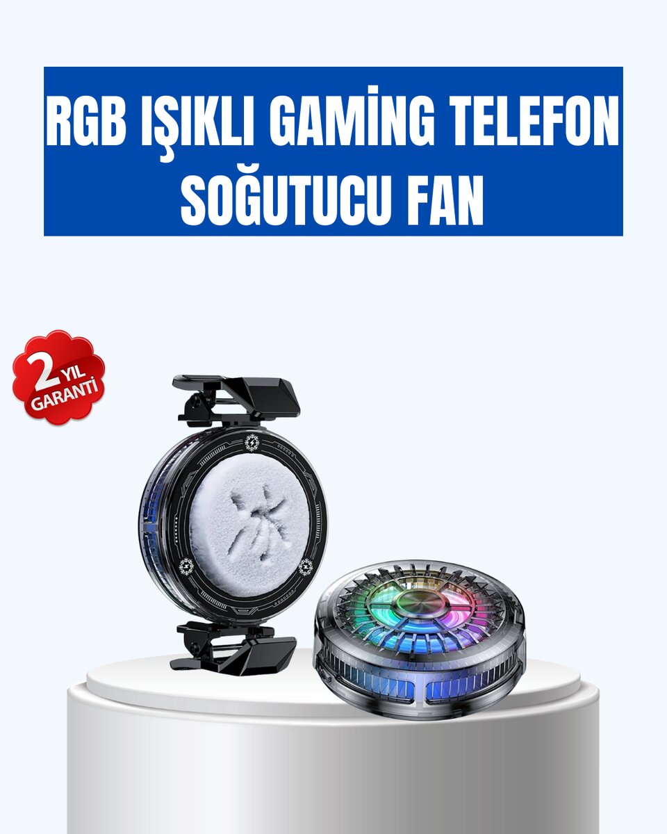 Gaming Telefon Soğutucu RGB Fan Sessiz Çalışma Tüm Modeller Uyumlu Gaming Telefon Soğutucu RGB Fan Sessiz Çalışma Tüm Modeller Uyumlu