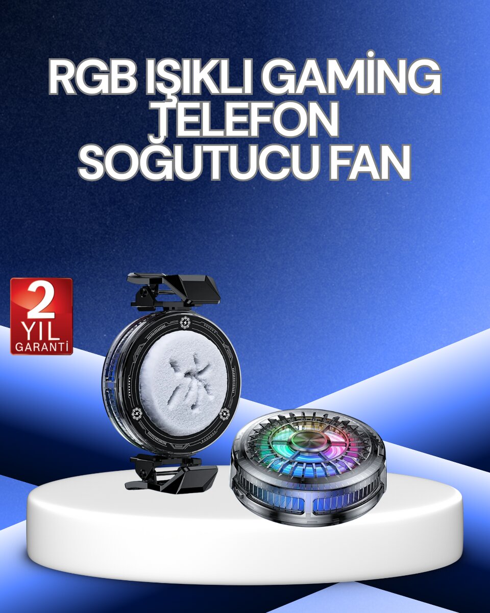 RGB Işıklı Telefon Soğutucu Fan Gaming Cooler Süper Hızlı Soğutma RGB Işıklı Telefon Soğutucu Fan Gaming Cooler Süper Hızlı Soğutma