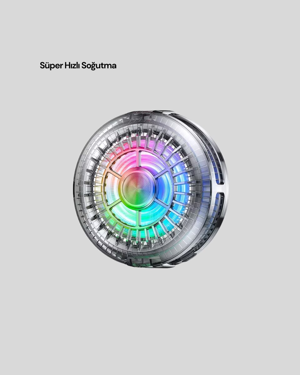 Gaming Telefon Soğutucu RGB Fan Sessiz Çalışma Tüm Modeller Uyumlu Gaming Telefon Soğutucu RGB Fan Sessiz Çalışma Tüm Modeller Uyumlu