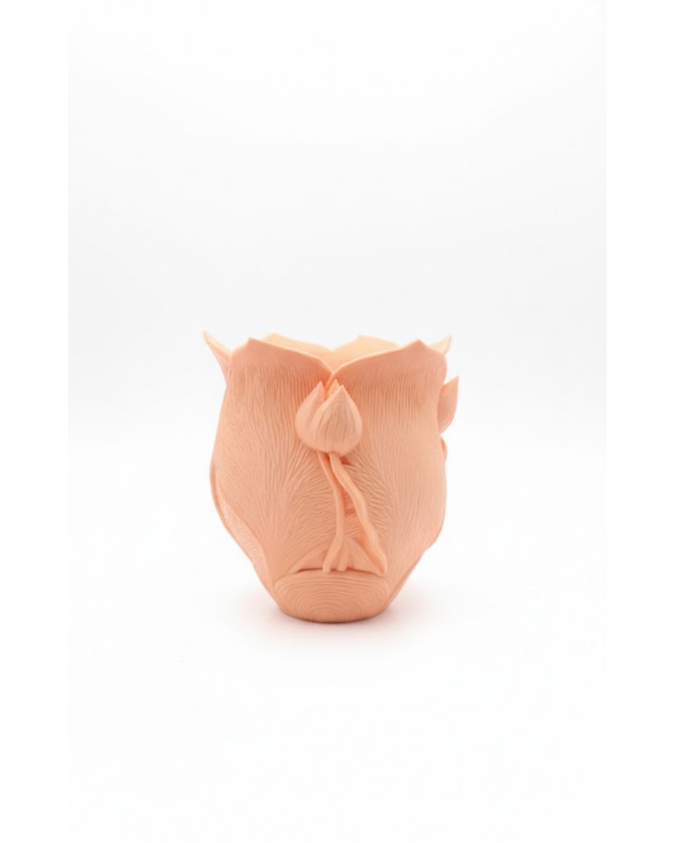 Turuncu Floral Tasarımlı 3D Vazo Şık Ev Dekorasyon Aksesuarı Turuncu Floral Tasarımlı 3D Vazo Şık Ev Dekorasyon Aksesuarı