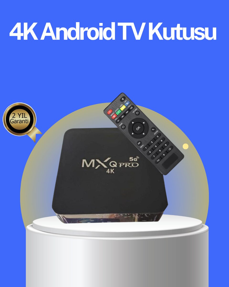 Akıllı Android TV Box – 4K Çözünürlük, 2GB RAM, 16GB Depolama, Hızlı Wi-Fi Akıllı Android TV Box – 4K Çözünürlük, 2GB RAM, 16GB Depolama, Hızlı Wi-Fi