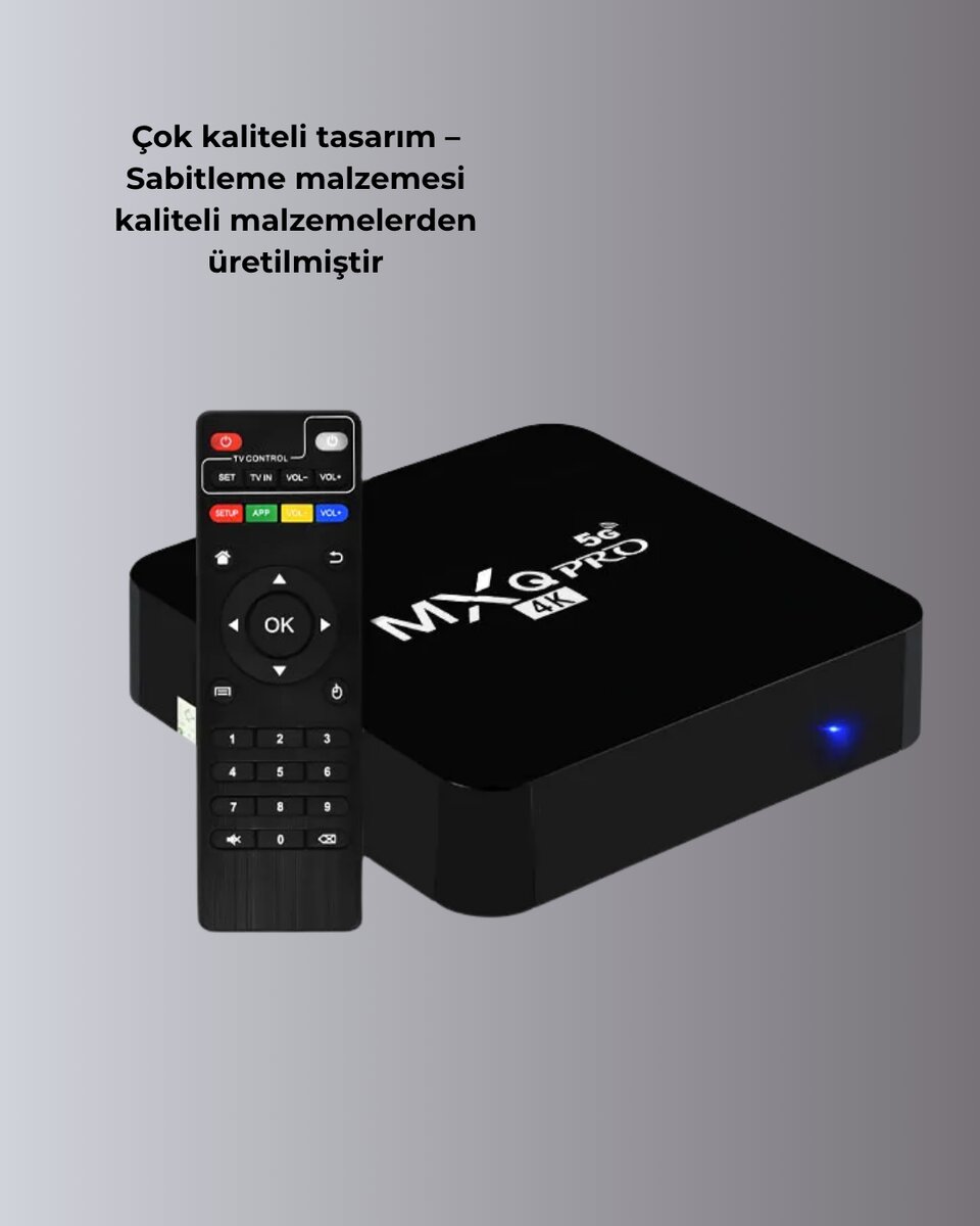 4K Android TV Box – Akıllı Medya Oynatıcı, 2GB RAM, 16GB Hafıza, Wi-Fi Destekli 4K Android TV Box – Akıllı Medya Oynatıcı, 2GB RAM, 16GB Hafıza, Wi-Fi Destekli