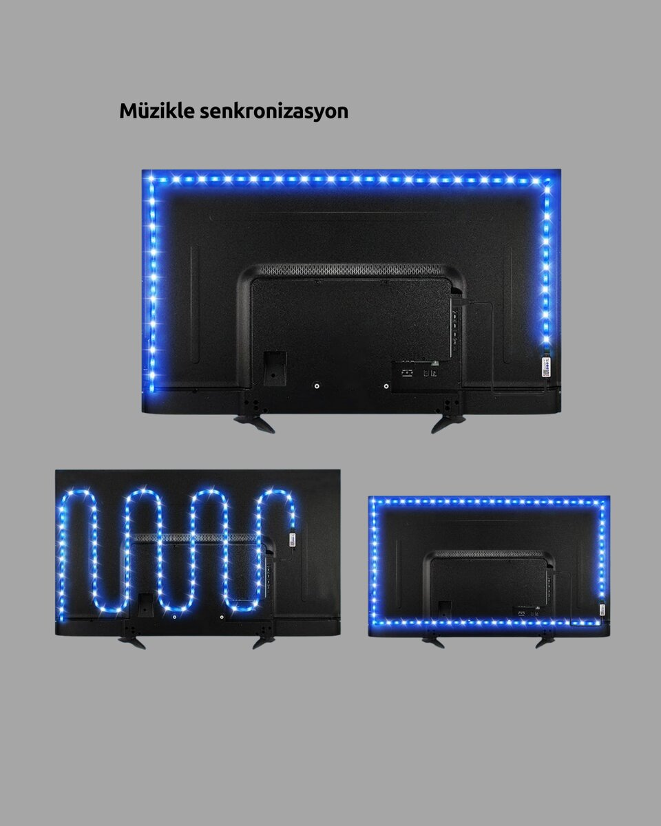 Kendinden Yapışkanlı LED Şerit Televizyon Aydınlatması 2mt Kendinden Yapışkanlı LED Şerit Televizyon Aydınlatması 2mt