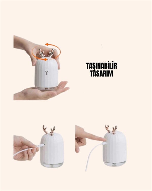 USB Şarjlı Mini USB Nemlendirici LED Işıklı Masaüstü Cihaz