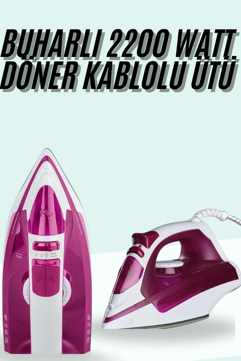 Buharlı Ütü 2200 Watt Seramik Tabanlı Taşınabilir Kablolu Ütü Buharlı Ütü 2200 Watt Seramik Tabanlı Taşınabilir Kablolu Ütü