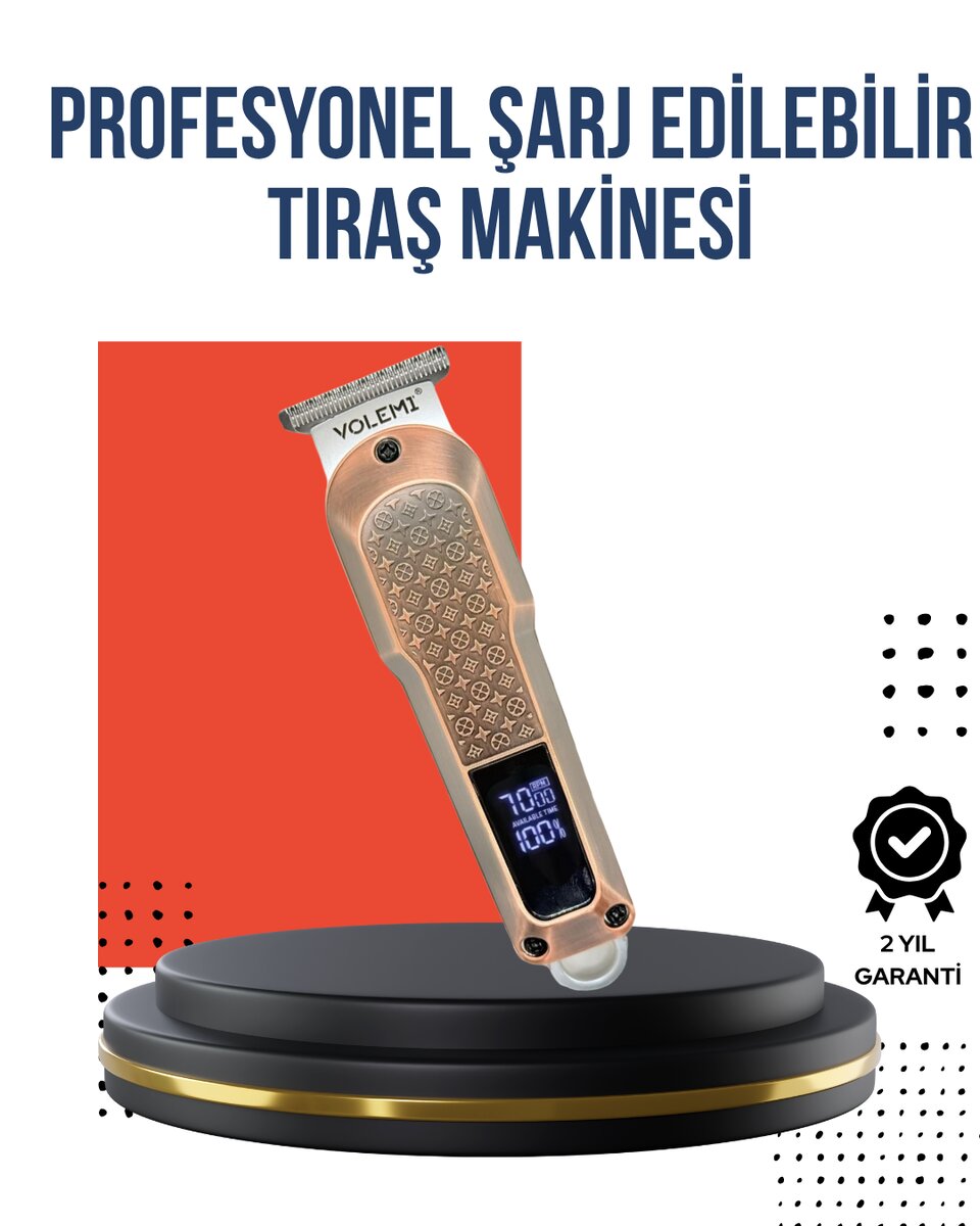 Profesyonel Saç Tıraş Makinesi – 7000RPM Güçlü Motor ve 4 Kademeli Ayar Profesyonel Saç Tıraş Makinesi – 7000RPM Güçlü Motor ve 4 Kademeli Ayar