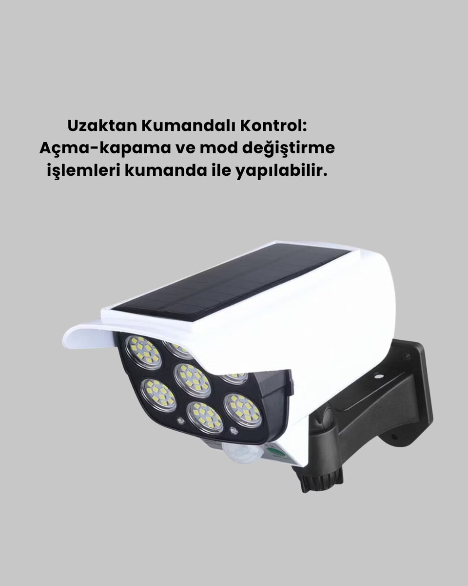 Güneş Enerjili Kamera Görünümlü Hareket Sensörlü LED Duvar Lambası Uzaktan Kumandalı Güneş Enerjili Kamera Görünümlü Hareket Sensörlü LED Duvar Lambası Uzaktan Kumandalı
