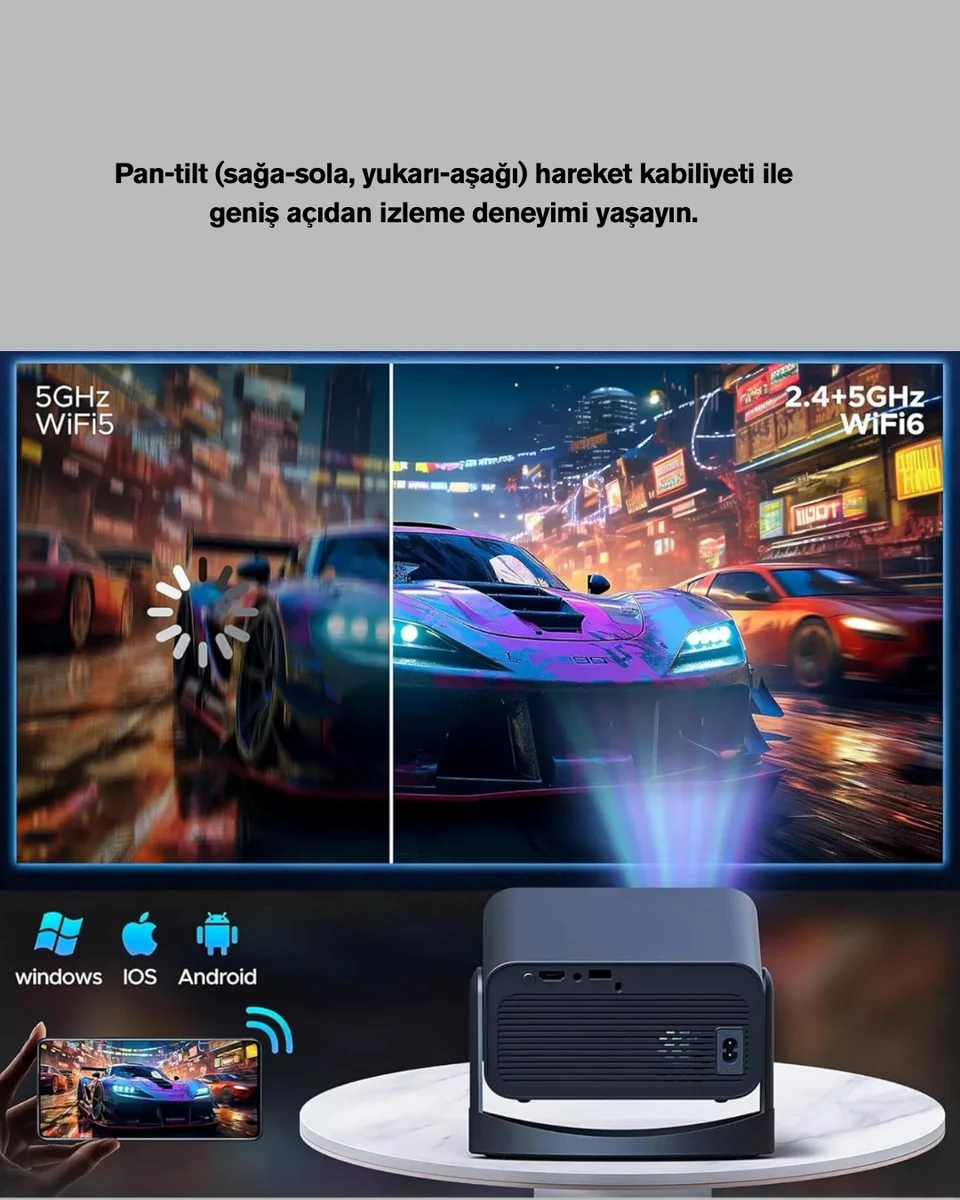 Android TV 11 İşletim Sistemli Elektrikli Odaklama Projektör Android TV 11 İşletim Sistemli Elektrikli Odaklama Projektör
