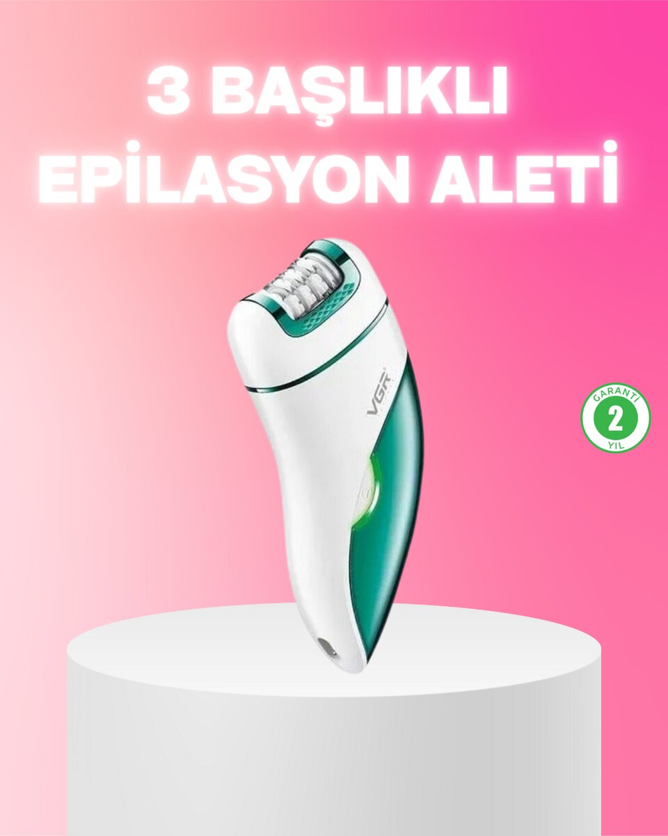 3 in 1 Epilatör Metal Başlıklı IPX5 Su Geçirmez 90 Dakika Şarjlı Epilasyon Cihazı 3 in 1 Epilatör Metal Başlıklı IPX5 Su Geçirmez 90 Dakika Şarjlı Epilasyon Cihazı
