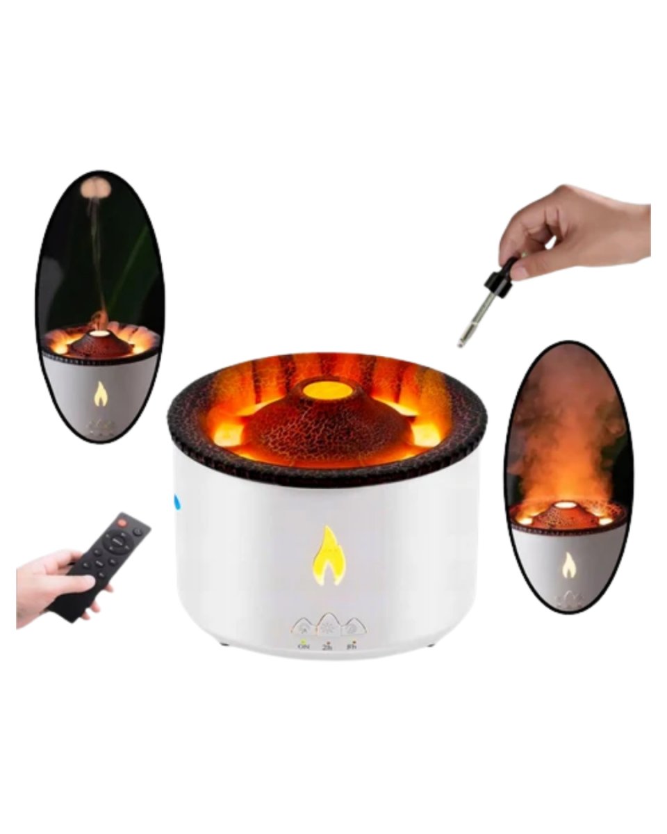 LED Alev Efektli Aroma Difüzörü Ultrasonik Hava Nemlendirici Gece Lambası Fonksiyonlu LED Alev Efektli Aroma Difüzörü Ultrasonik Hava Nemlendirici Gece Lambası Fonksiyonlu