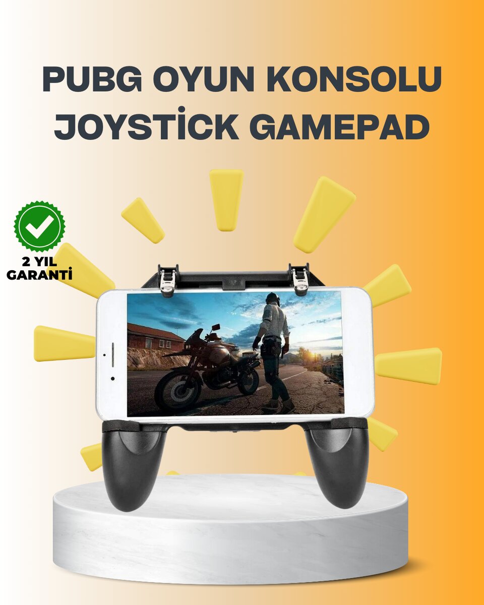 Joystick ve Parmak Tetikleyicili Mobil Oyun Gamepad Tutucu Joystick ve Parmak Tetikleyicili Mobil Oyun Gamepad Tutucu