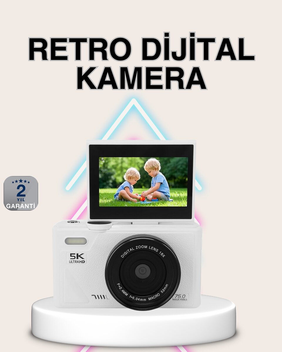 5K Dijital Kamera Otofokus WiFi Aktarım ve 18x Dijital Zoom 5K Dijital Kamera Otofokus WiFi Aktarım ve 18x Dijital Zoom