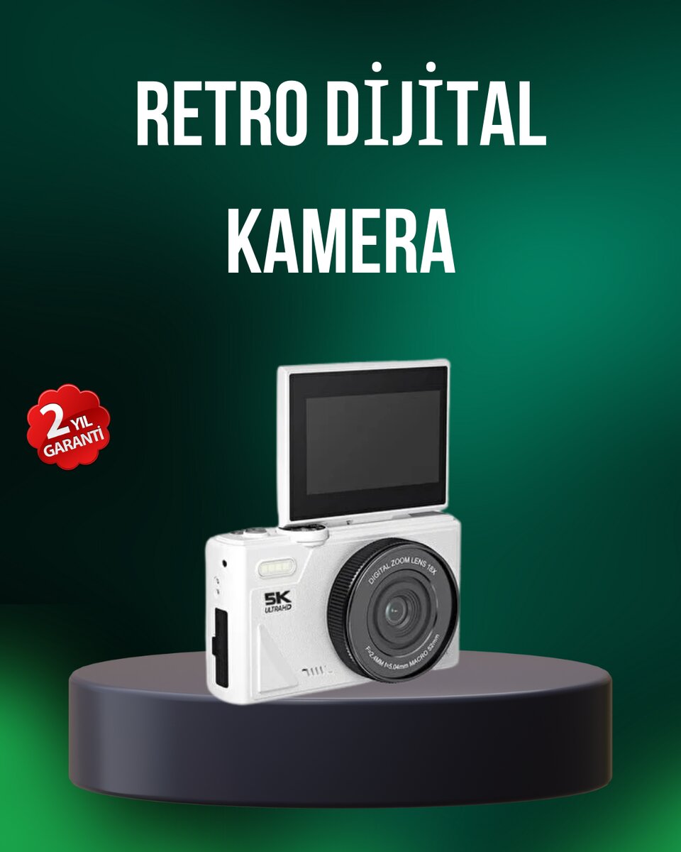 5K 75MP Dijital Kamera WiFi Aktarımlı Otofokus ve 18x Dijital Zoom 5K 75MP Dijital Kamera WiFi Aktarımlı Otofokus ve 18x Dijital Zoom
